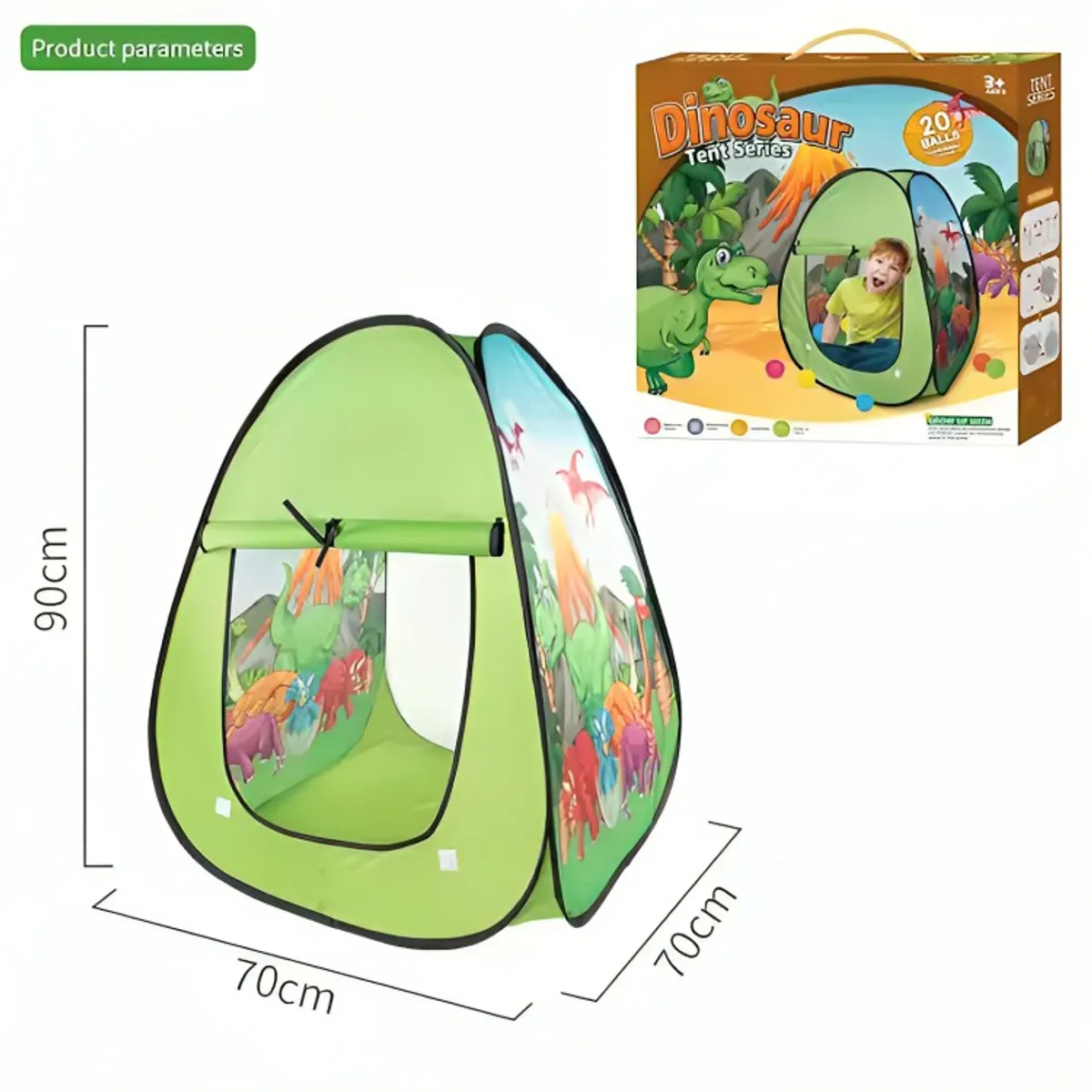 OEM - CARPA DE DINOSAURIO INFANTIL CON 20 PELOTAS