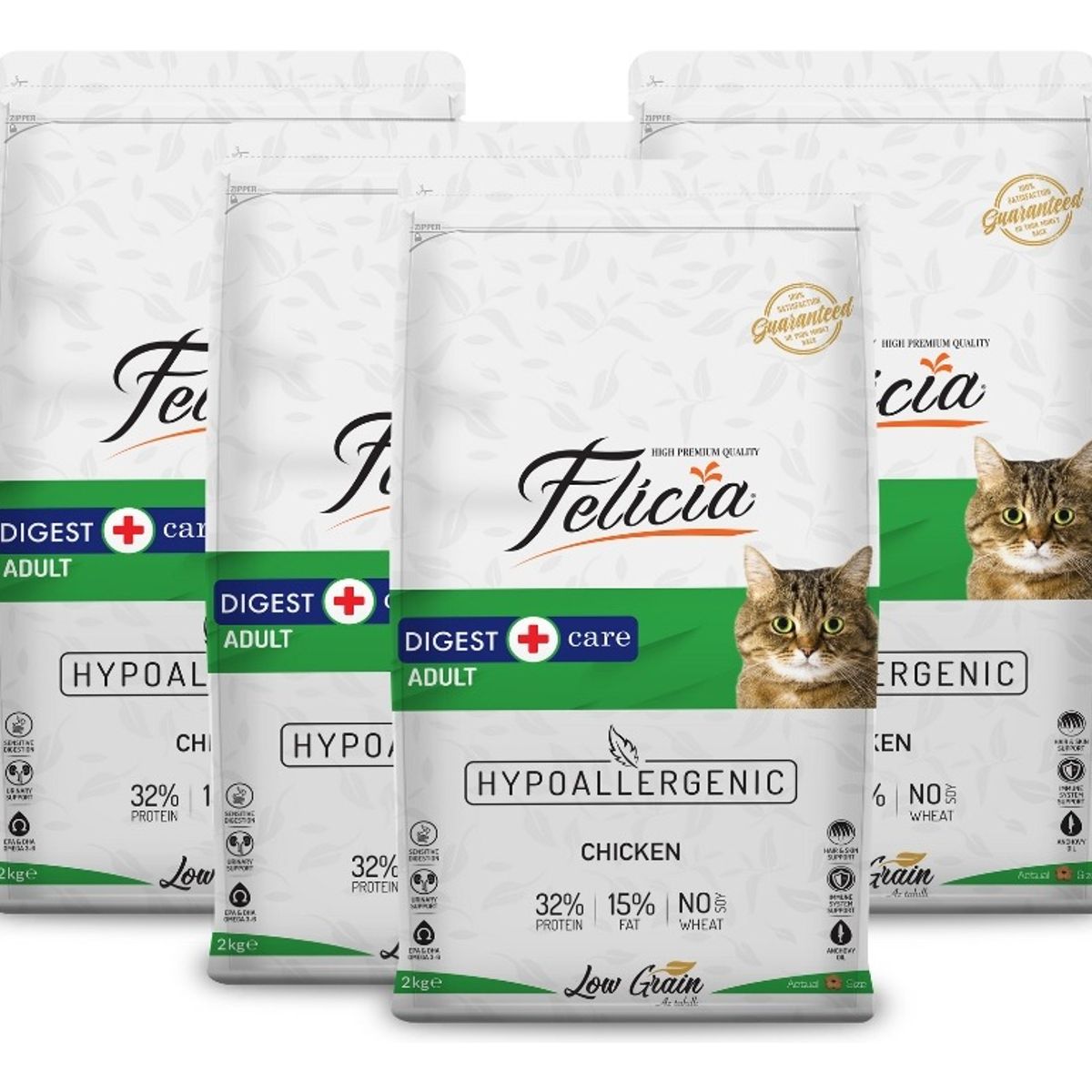 GENERICO - Pack x 4 - Alimento Felicia Hipoalergénico Gato - Pollo