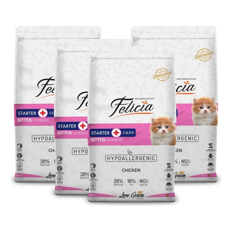 GENERICO - Pack x 4 - Alimento Felicia Hipoalergénico Gatito - Pollo