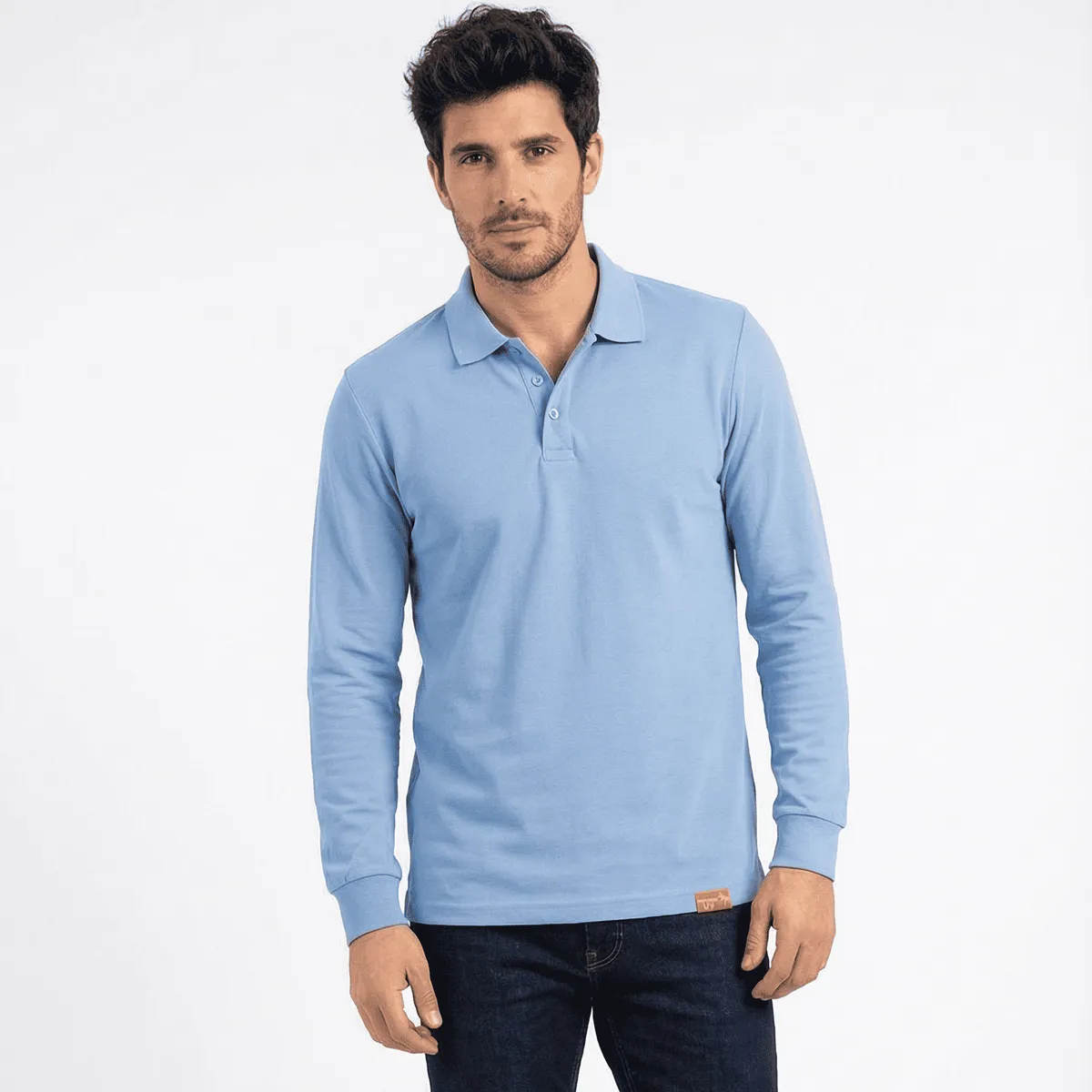 T-WORLD - Polera Hombre Piqué Manga Larga Premium 60-40 Para Bordar