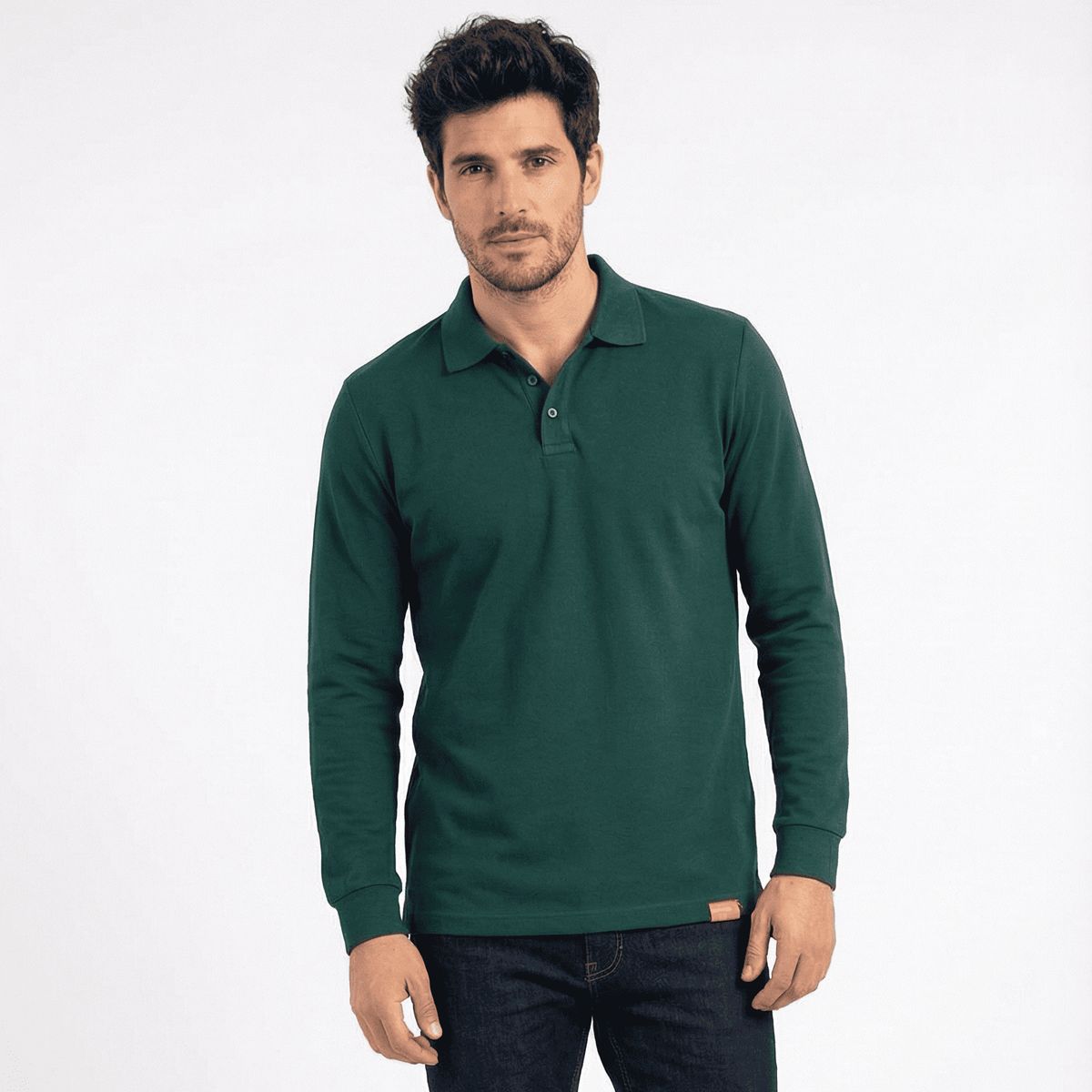 T-WORLD - Polera Hombre Piqué Manga Larga Premium 60-40 Para Bordar