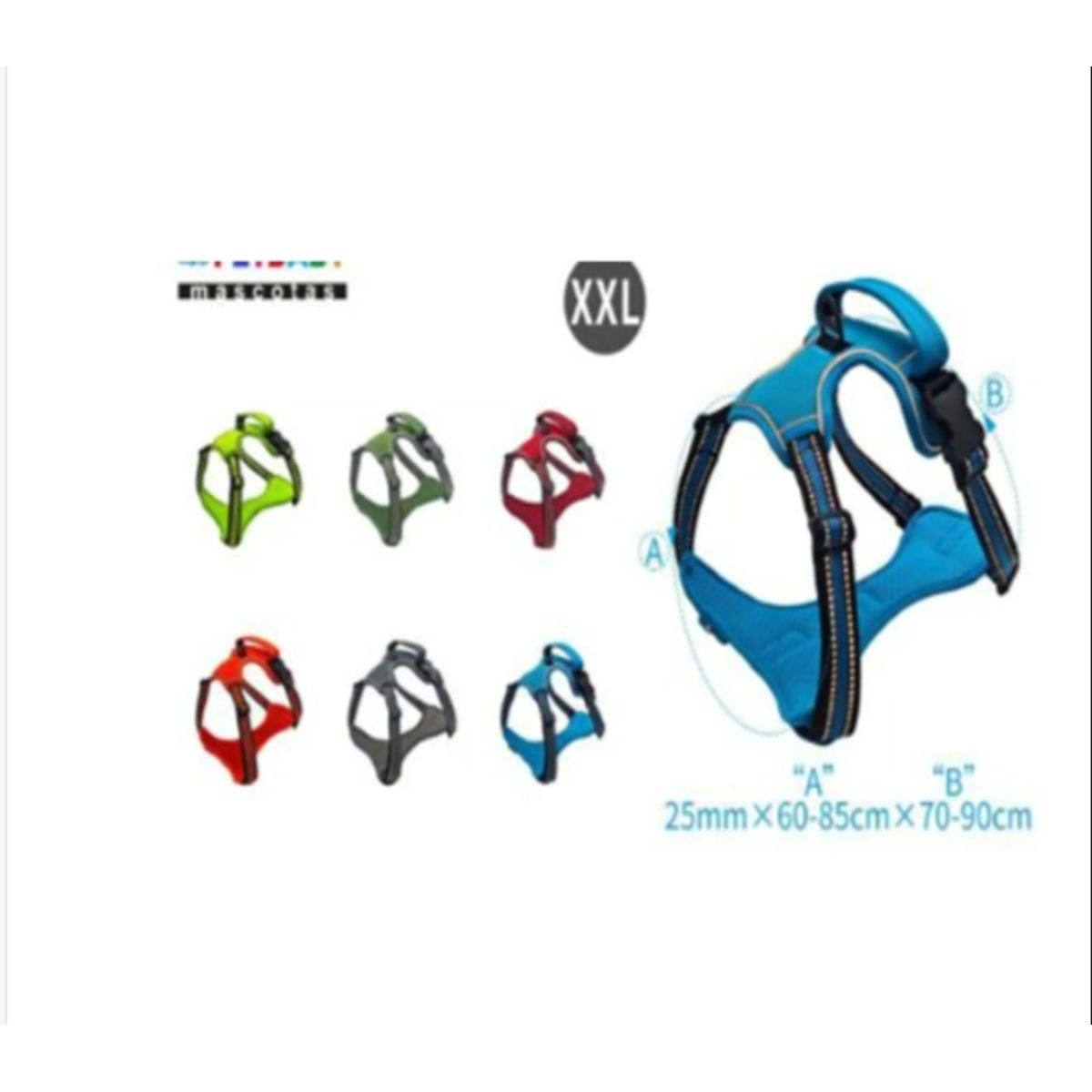 GENERICO - Arnés Tipo Pechera Reforzada Para Perros Talla XXL Rojo