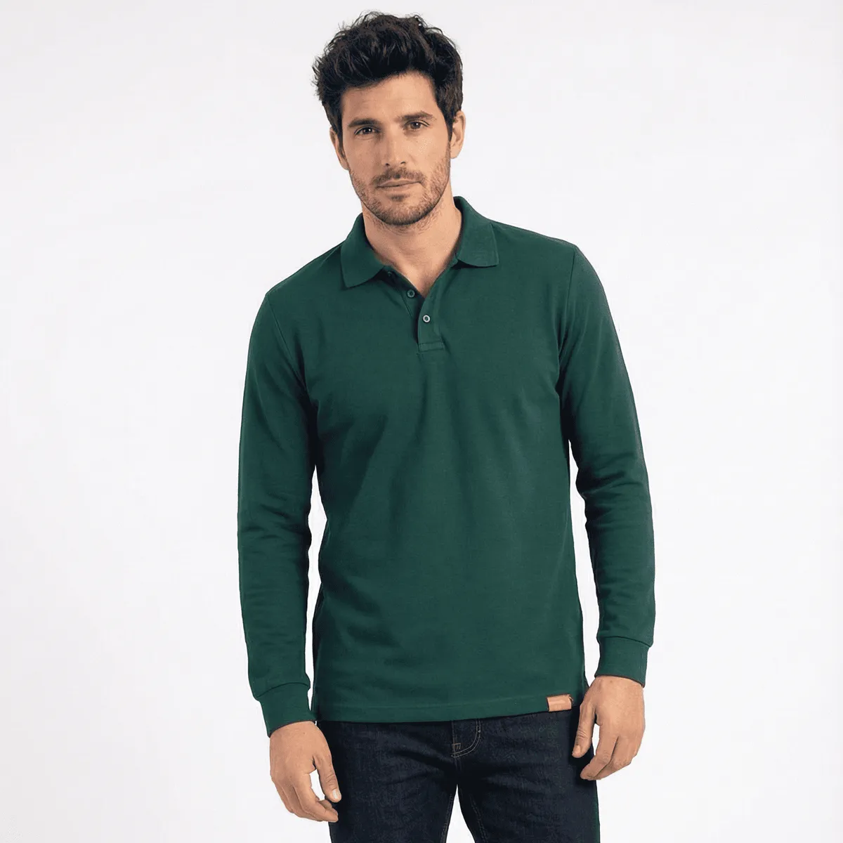 T-WORLD - Polera Hombre Piqué Manga Larga Premium 60-40 Para Bordar