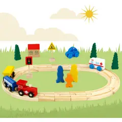 GENERICO - Pista de trenes pequeña de 33 piezas en 8