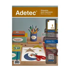 ADETEC - 10 Etiquetas Adhesivas Inkjet/laser 216x279 mm 10 Hojas