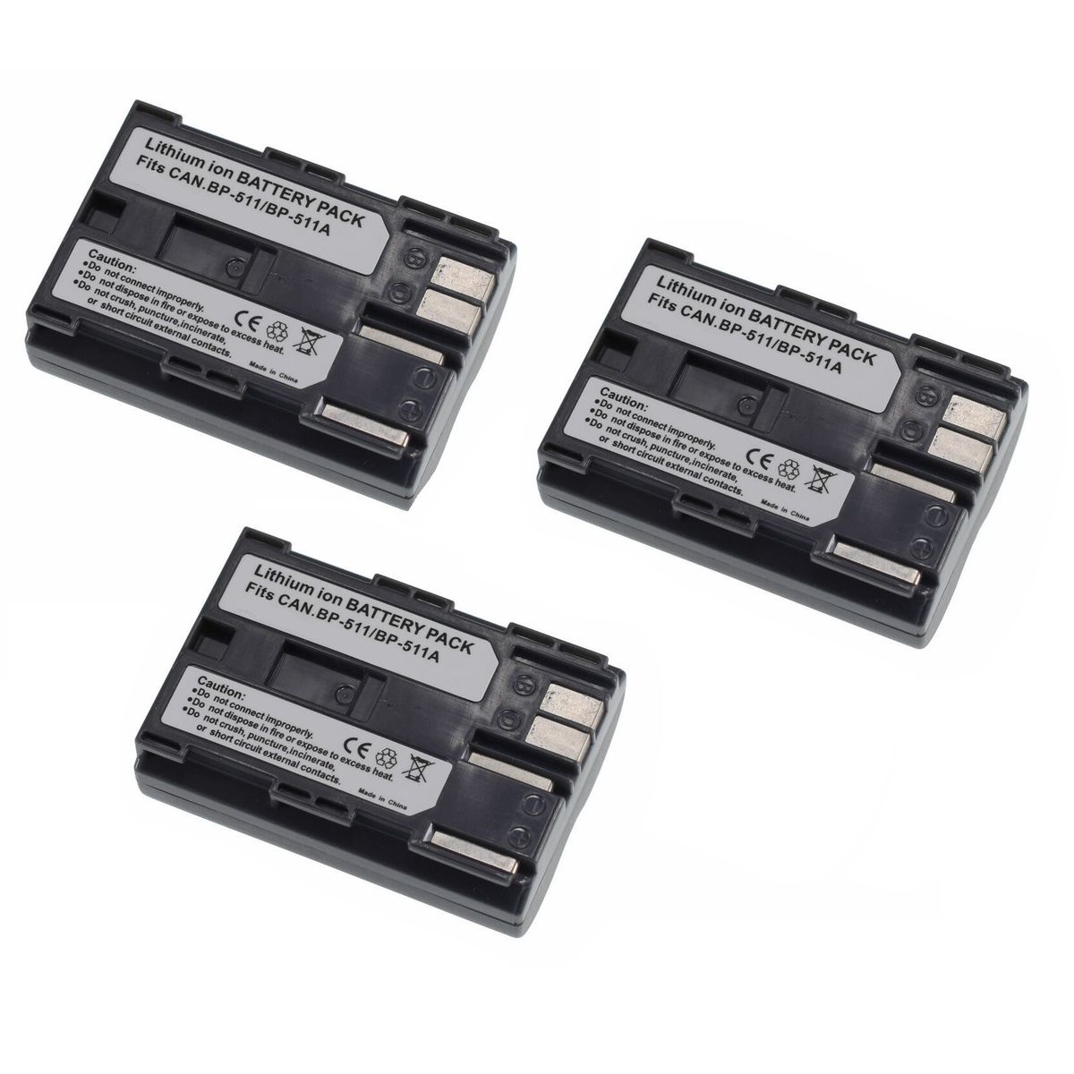 GENERICO - 3 BATERÍAS BP-511 ALTERNATIVA CANON