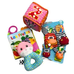 GENERICO - Pack sensorial juguete sonajero de bebé rosado