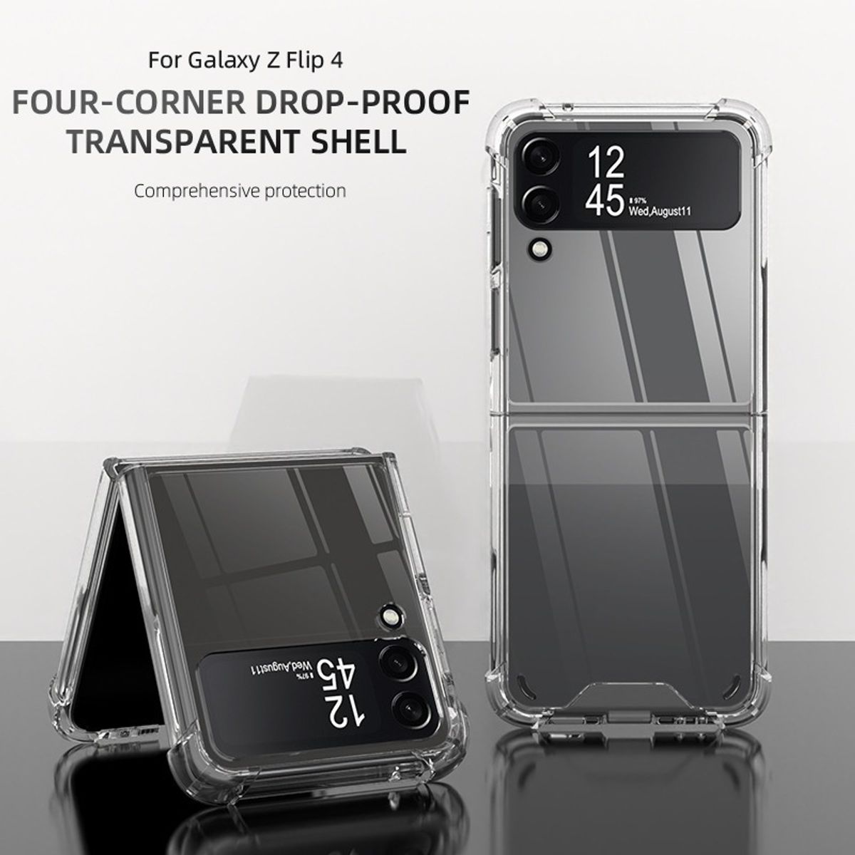 GENERICO - Carcasa Para Samsung Galaxy Z Flip 4 Transparente Reforzada