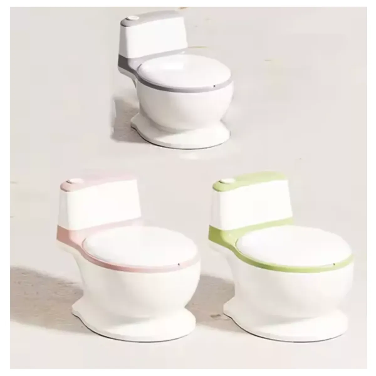 GENERICO - Pelela Bebé Tipo Inodoro Asiento Acolchonado Sonido Wc GRIS