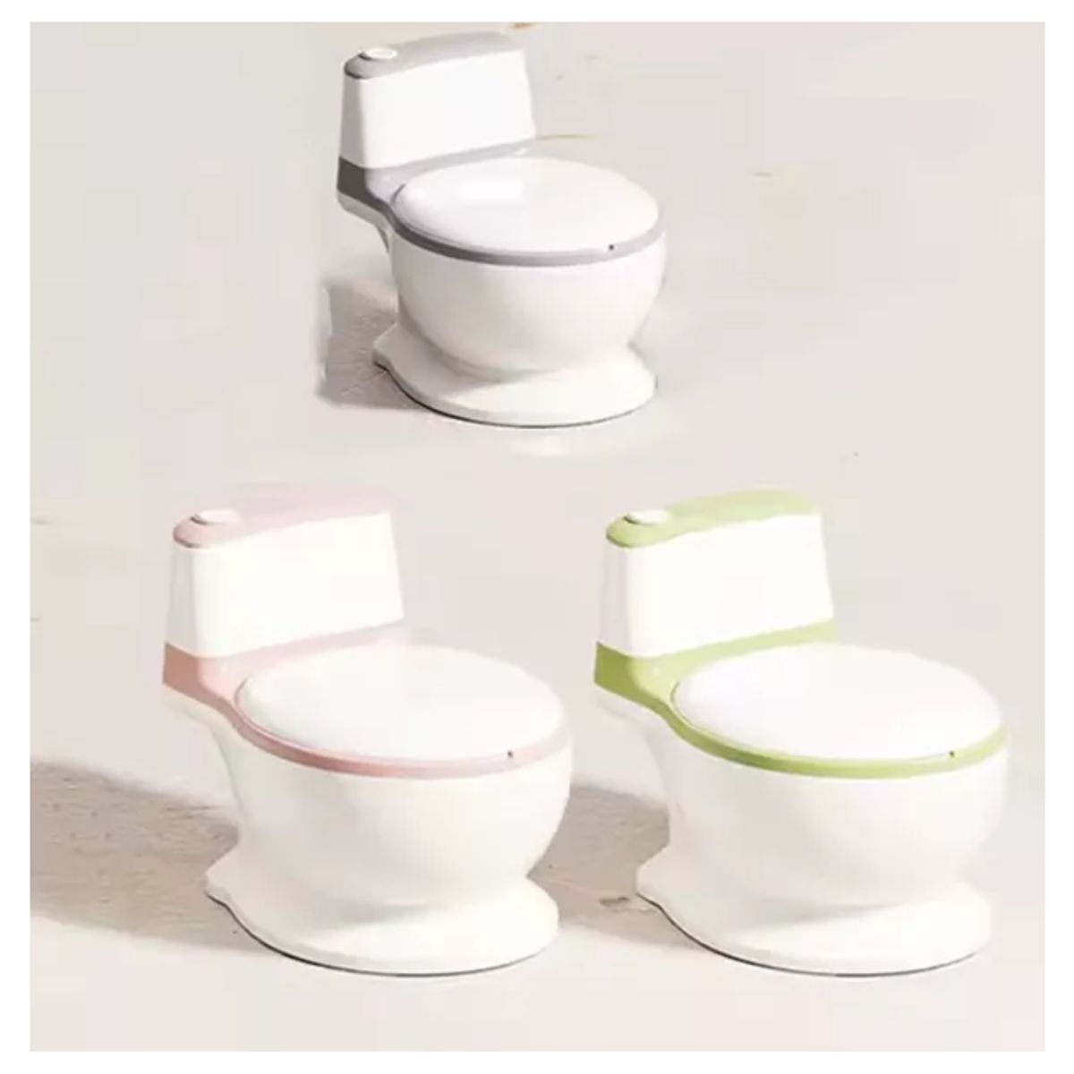 GENERICO - Pelela Bebé Tipo Inodoro Asiento Acolchonado Sonido Wc GRIS