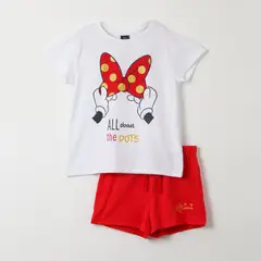 DISNEY - Pijama Corto Niña Minnie Cinta Blanco
