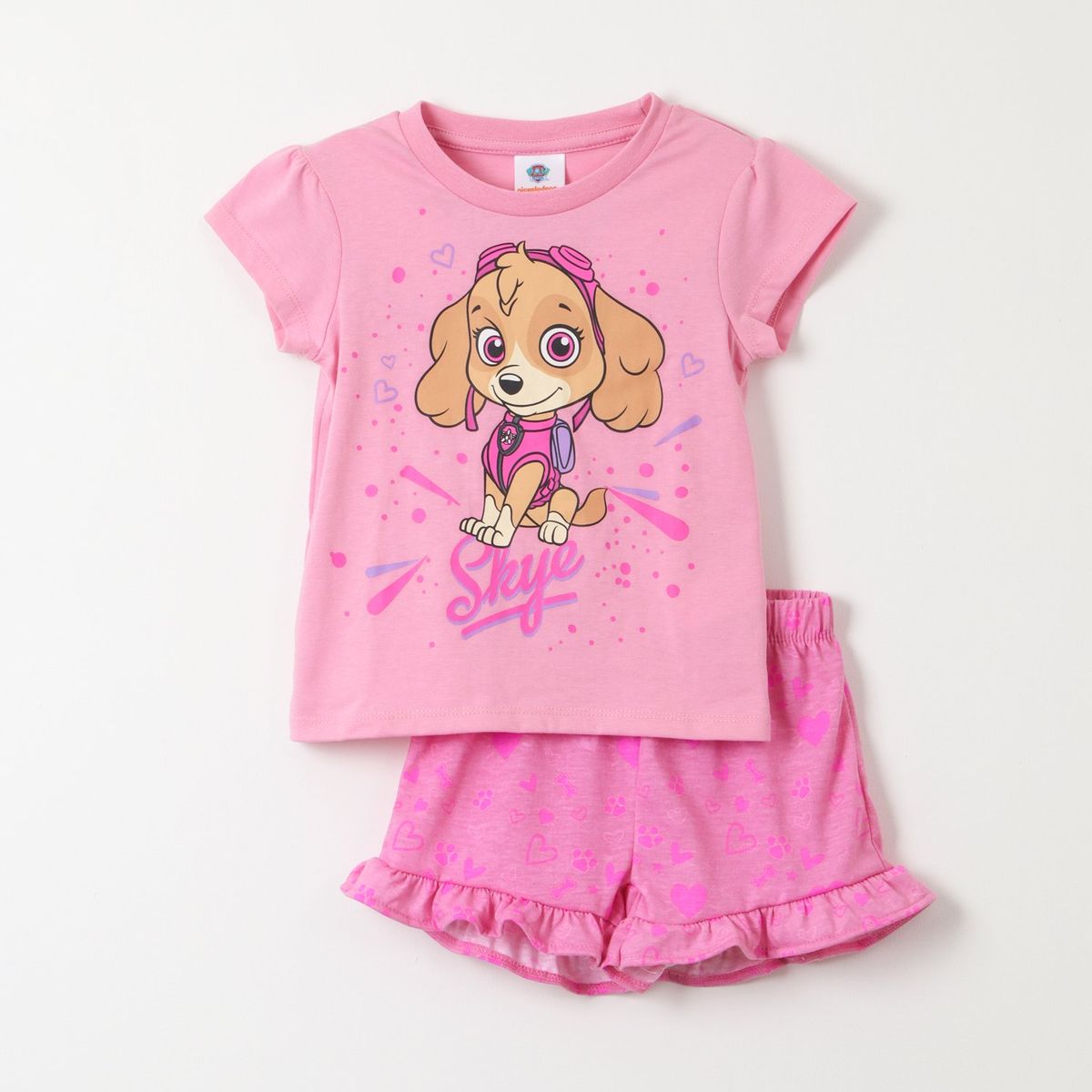 PAW PATROL - Pijama Corto Niña Skye Rosado Paw Patrol