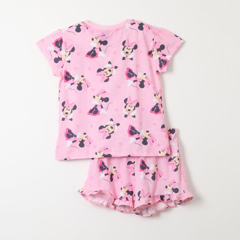 DISNEY - Pijama Corto Niña Minnie Full Print Rosado Disney