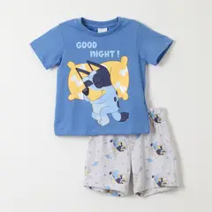 BLUEY - Pijama Corto Niño Dormido Azul