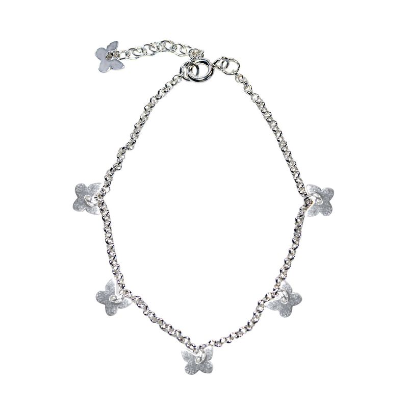 ANDREA COGGIOLA JOYAS - Pulsera 5 Mariposas Plata Fina 925