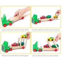 Camión de madera didáctico con rampla y autos