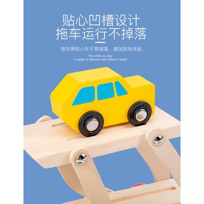 Imagen 2 del producto Camión de madera didáctico con rampla y autos