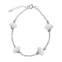 Pulsera 4 Trébol Plata Fina 925
