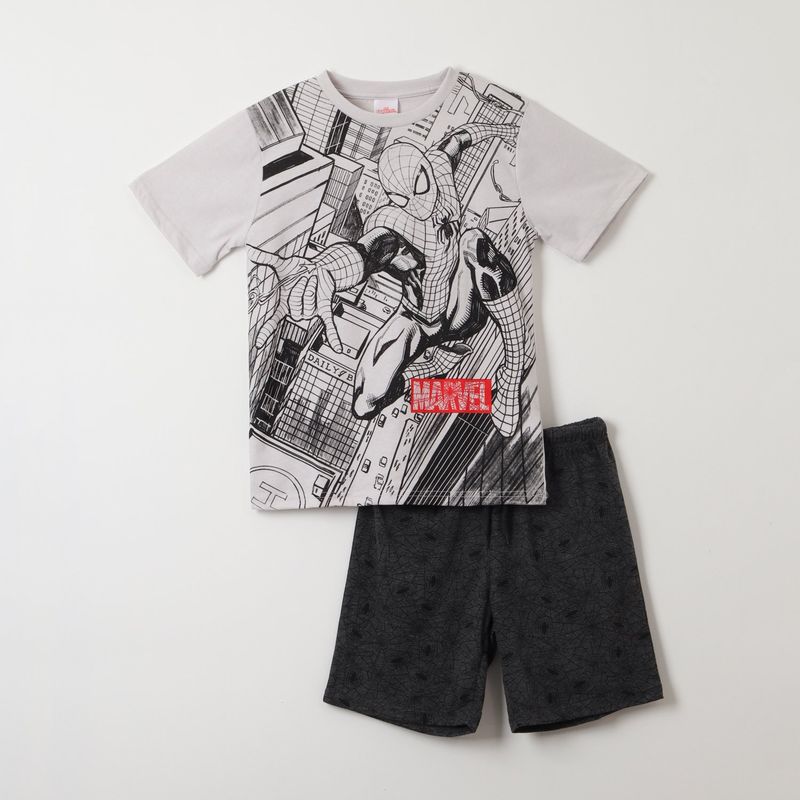 MARVEL - Pijama Corto Niño Spiderman Comics Gris Marvel