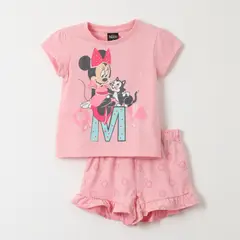 DISNEY - Pijama Corto Niña Minnie Amigos Rosado