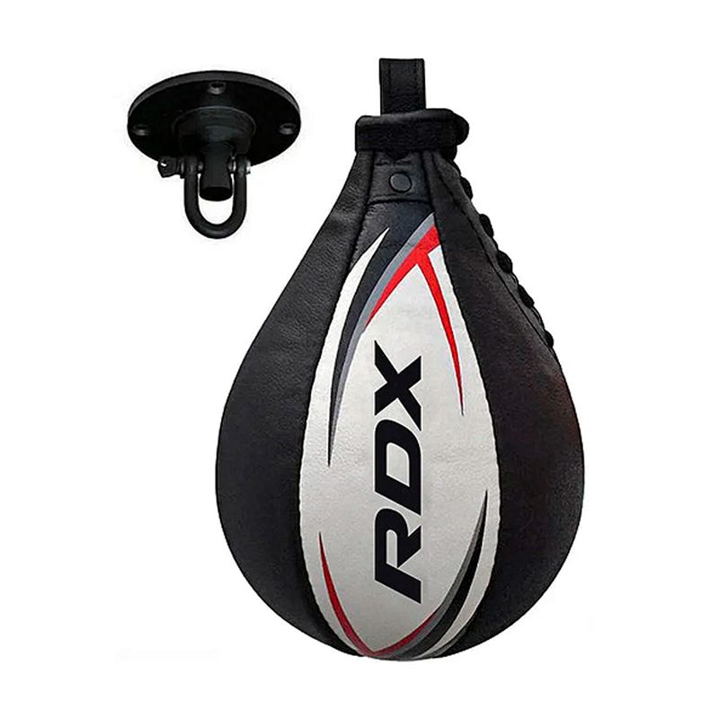RDX - Pera Boxeo RDX Cuero con Soporte Multi WhiteRed SBL-S2WR