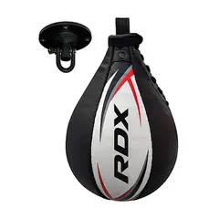 RDX - Pera Boxeo Cuero con Soporte Multi WhiteRed SBL-S2WR