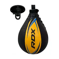 RDX - Pera Boxeo Cuero con Soporte Multi Yellow-Blue SBL-S2PU