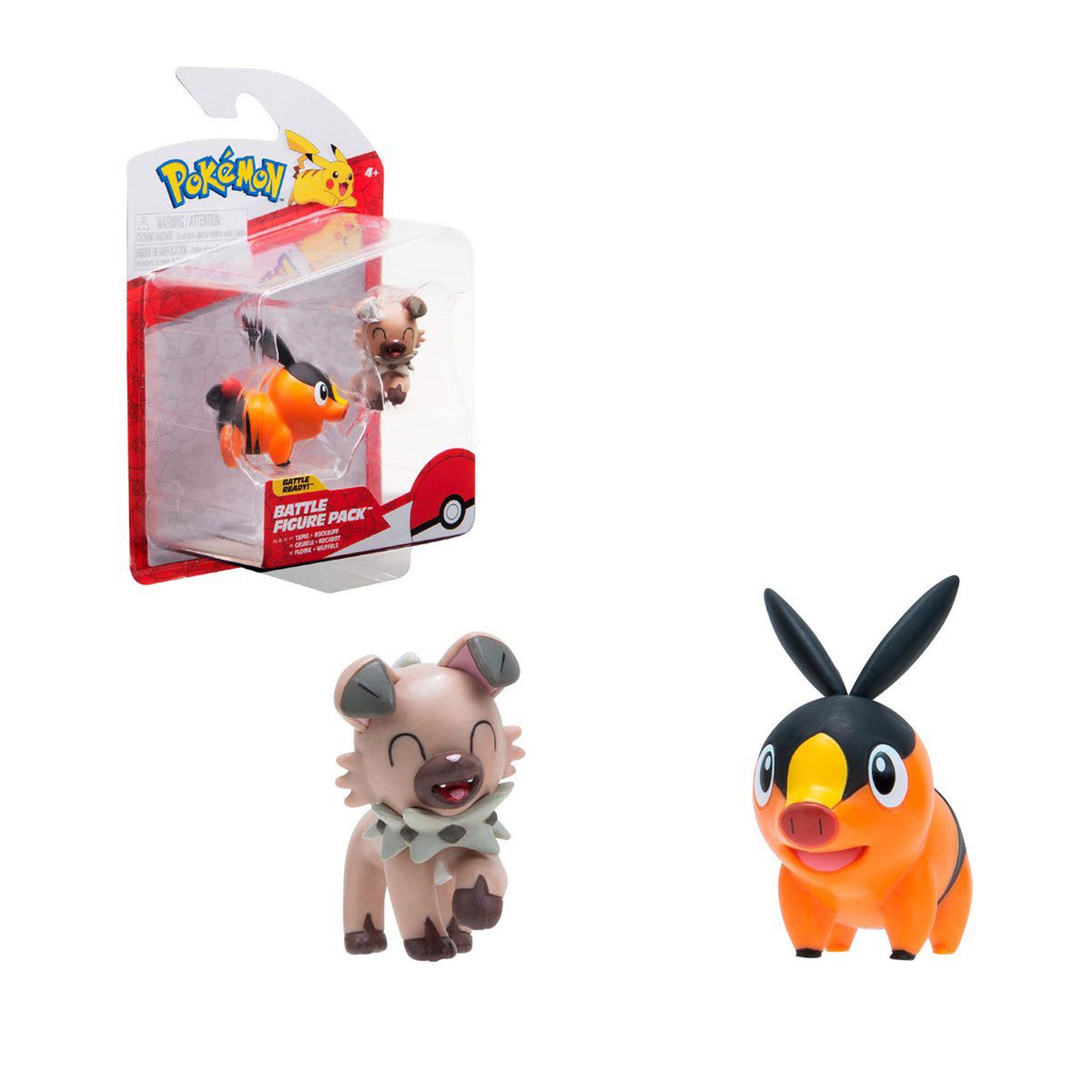 JAZWARES - Figuras Pokemon - Tepig + Rockruff
