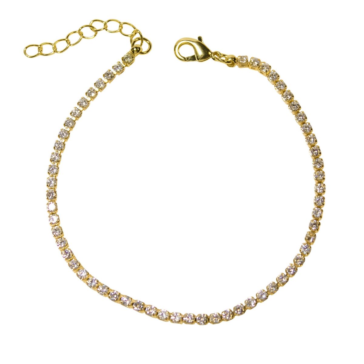 COGGIOLA - Pulsera Jazmín Circón Blanco Enchapado Oro 18K