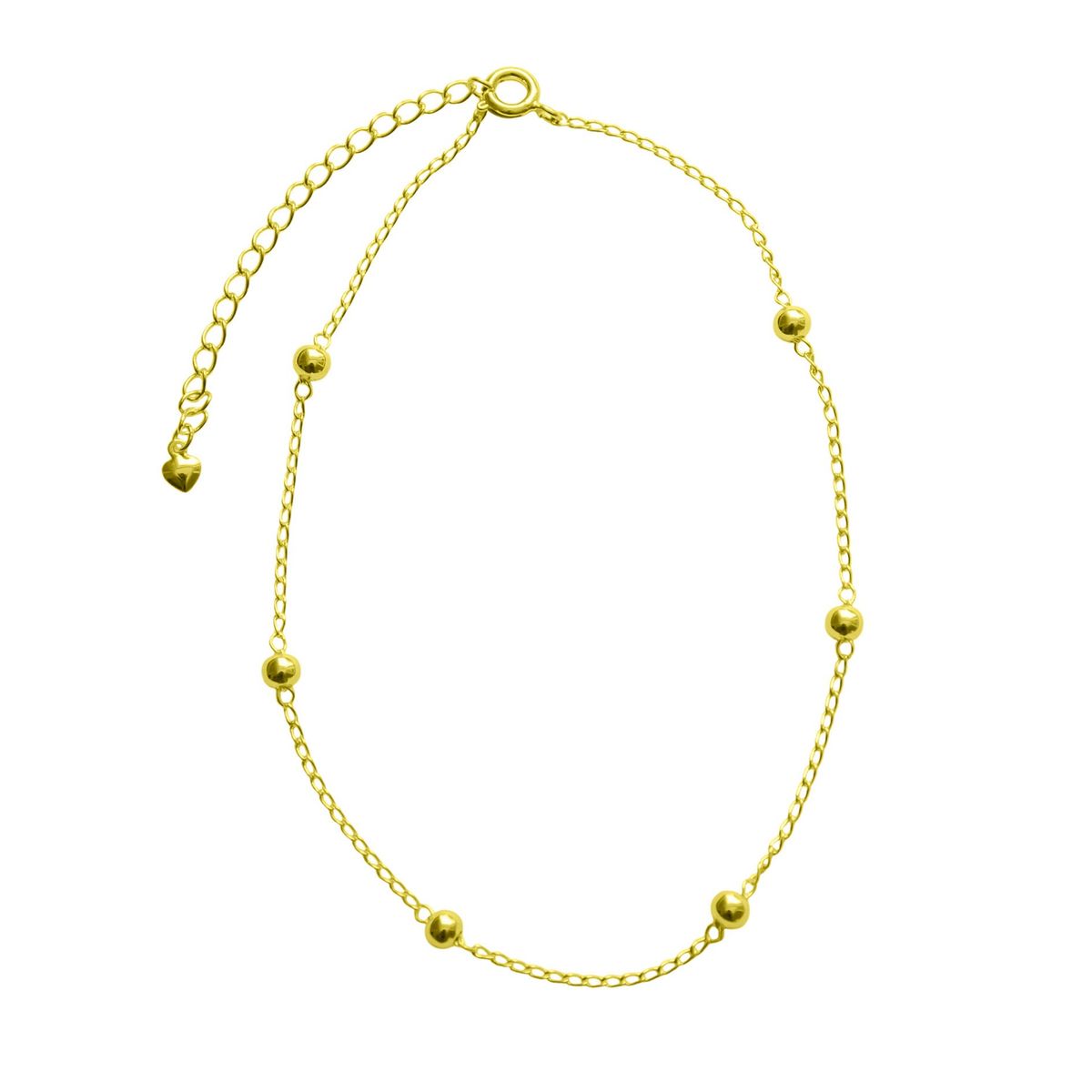 COGGIOLA - Tobillera 6 Bolitas Enchapado Oro 18K