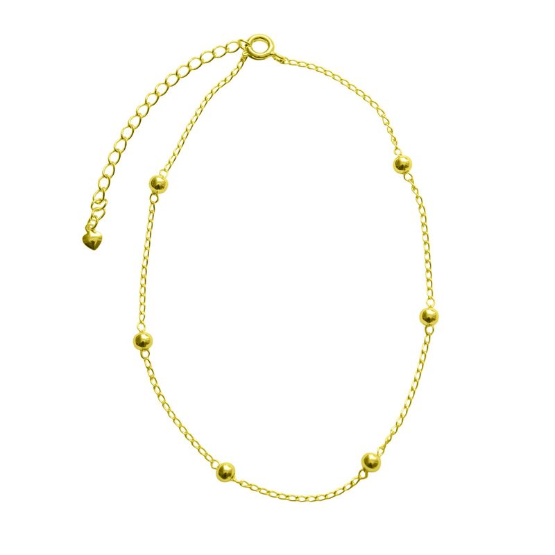 ANDREA COGGIOLA JOYAS - Tobillera 6 Bolitas Enchapado Oro 18K