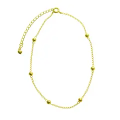 COGGIOLA - Tobillera 6 Bolitas Enchapado Oro 18K