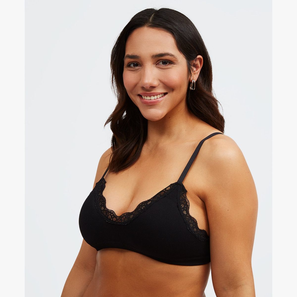 LOUNGE - Bralette Rib Encaje Lounge