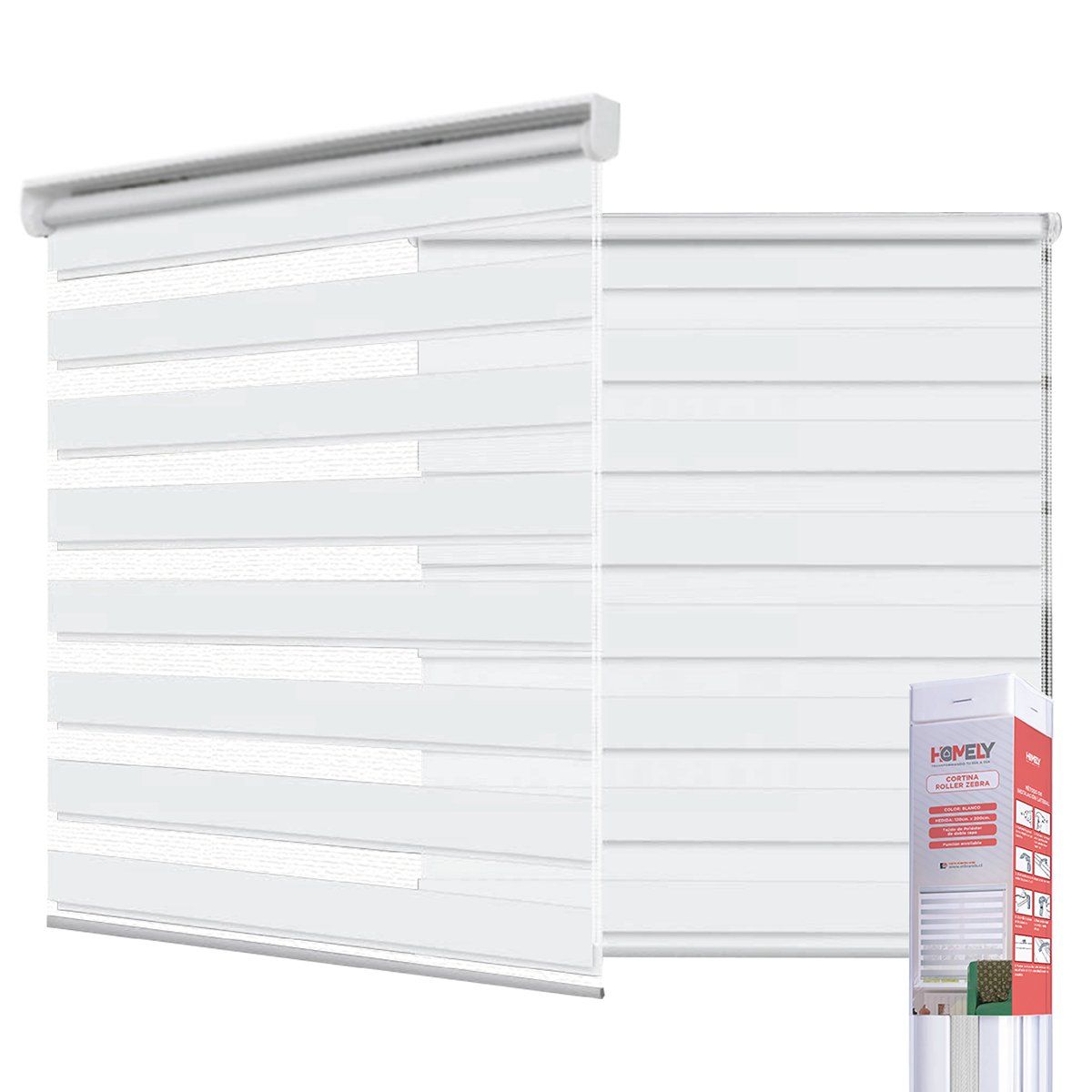 HOMELY - Cortinas Roller Duo 100% Dia y Noche Zebra 120x200cm Homely
