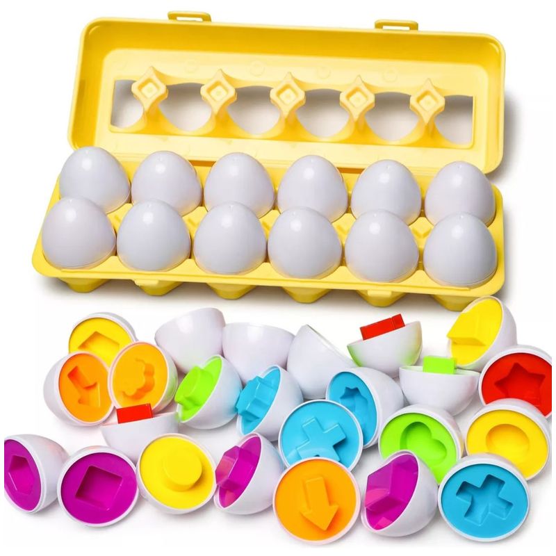 GENERICO - Huevos Juguete Para Niños 12 Piezas Juego Didáctico Encaje