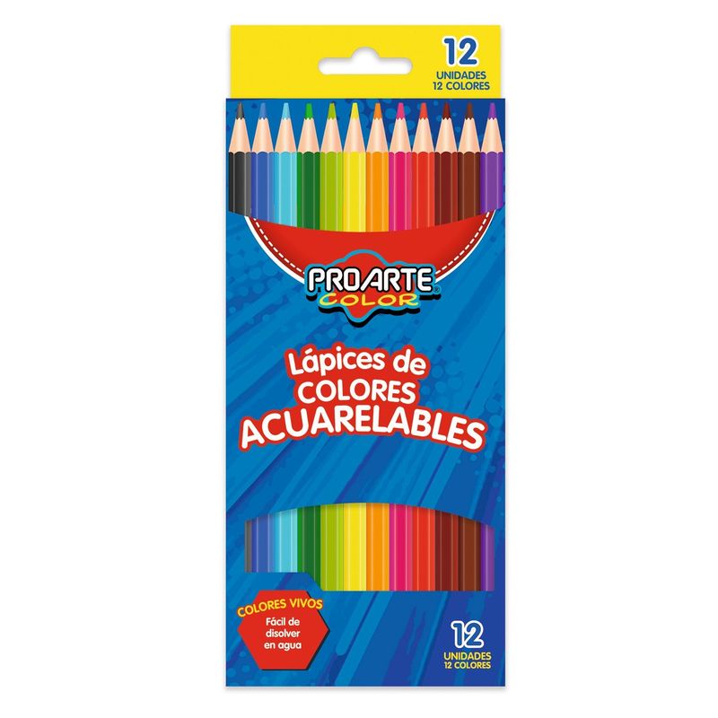 PROARTE - Lapices De Color 12 Largos Acuarelable Proarte