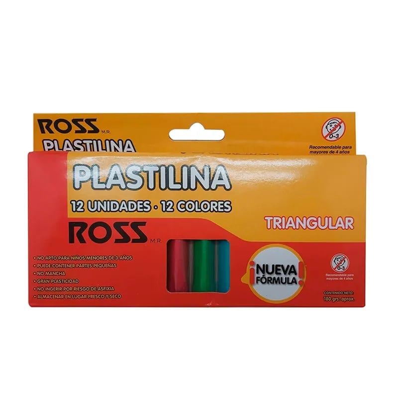PROARTE - Plasticina 12 colores Panes Triangular Ross