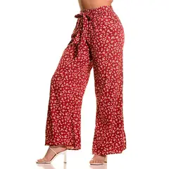MPROPIA - Pantalón Palazzo Mujer Cintura Elasticada Casual Eventos Flores 091