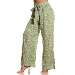 MPROPIA - Pantalón Palazzo Mujer Cintura Elasticada Casual Eventos Flores 091