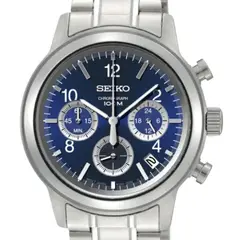 SEIKO - Reloj Cuarzo Cronografo Esfera Azul 100m SSB005