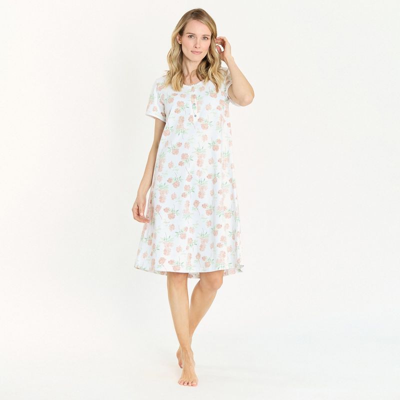 BARBIZON - Camisa de Dormir New Cuore Blanco Estampado