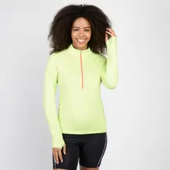 SPYDER - Polerón Entrenamiento Mujer Quarter Zip Amarillo