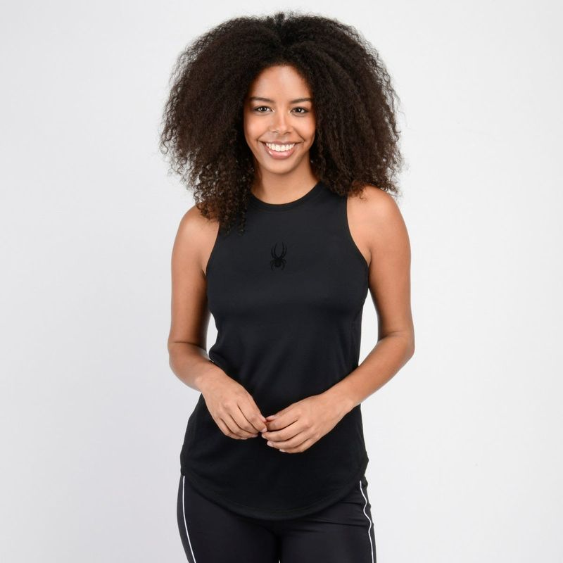SPYDER - Polera Sin Mangas Entrenamiento Mujer Spyder Negra