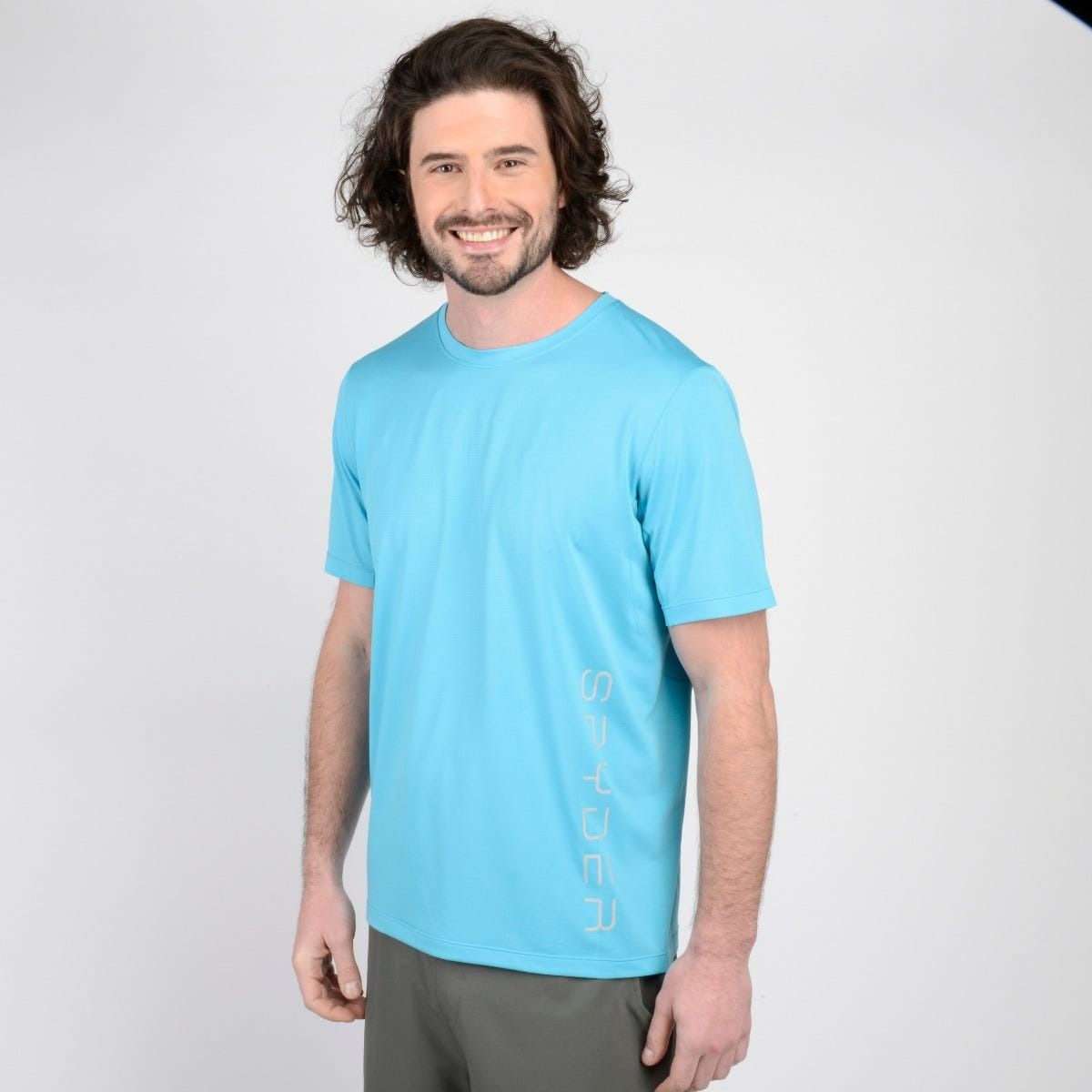 SPYDER - Polera Entrenamiento Hombre Spyder Celeste