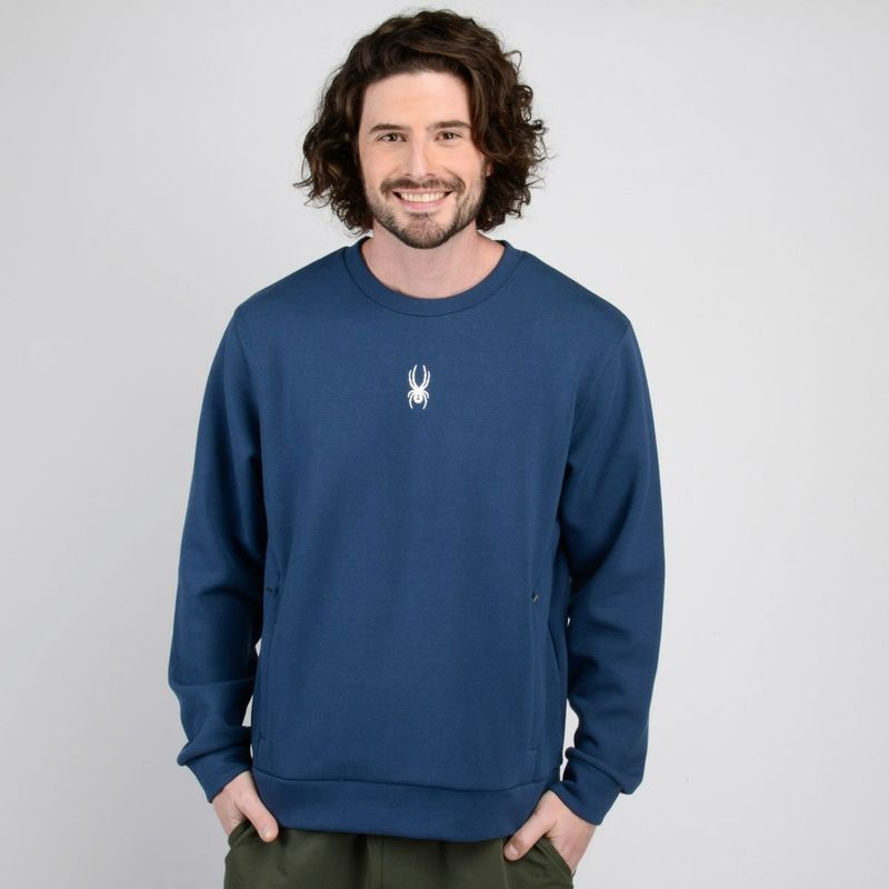 SPYDER - Polerón Lifestyle Hombre Spyder Crew Freestyle Azul