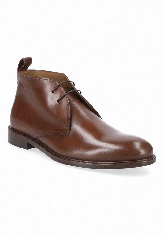 Botines Formal Italianos Voltago Plain Toe Chukka Boot Cognac
