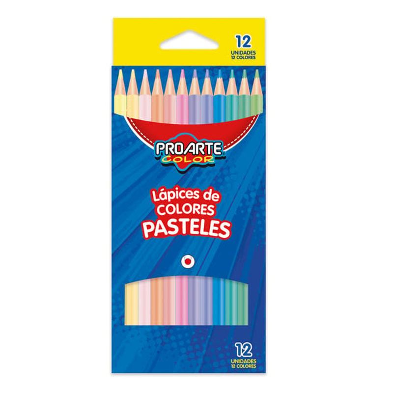 PROARTE - Lapices De Color Pasteles 12 Uni Largos Proarte