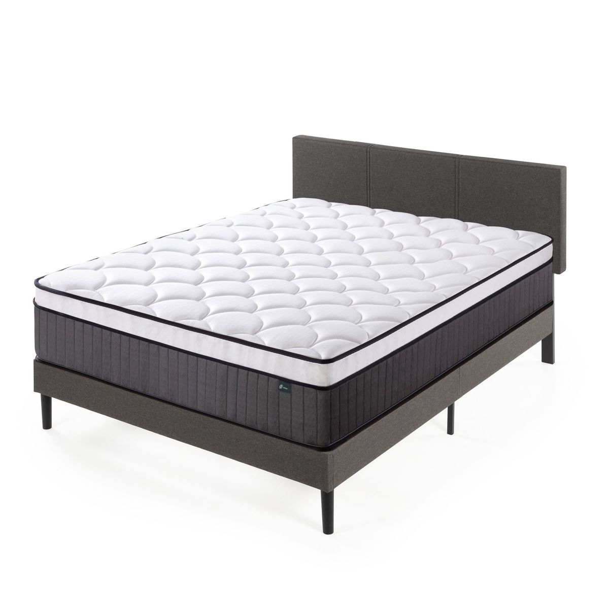 ZINUS - Cama Cambril Zinus Resortes Pocket 2 Plazas 30cms con respaldo