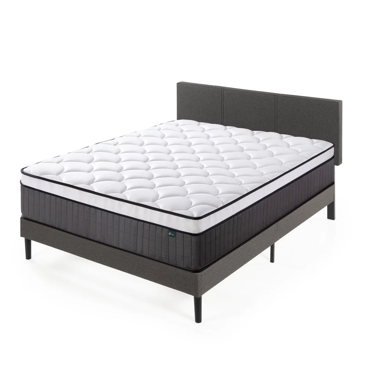 ZINUS - Cama Cambril Zinus Resortes Pocket 2 Plazas 30cms con respaldo