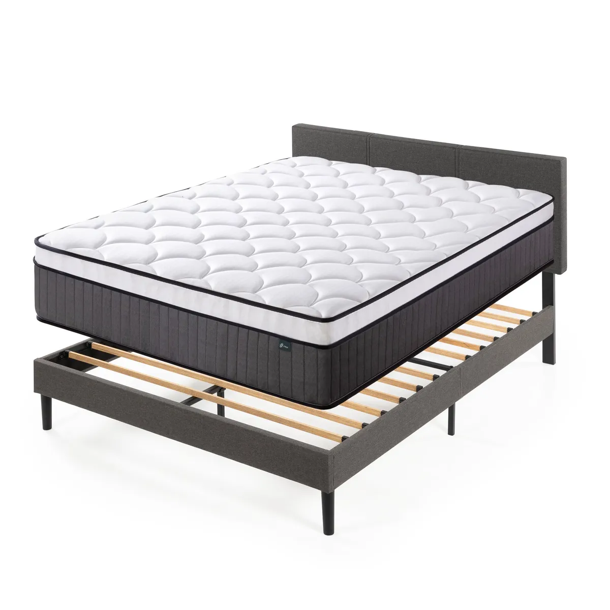 ZINUS - Cama Cambril Zinus Resortes Pocket 2 Plazas 30cms con respaldo